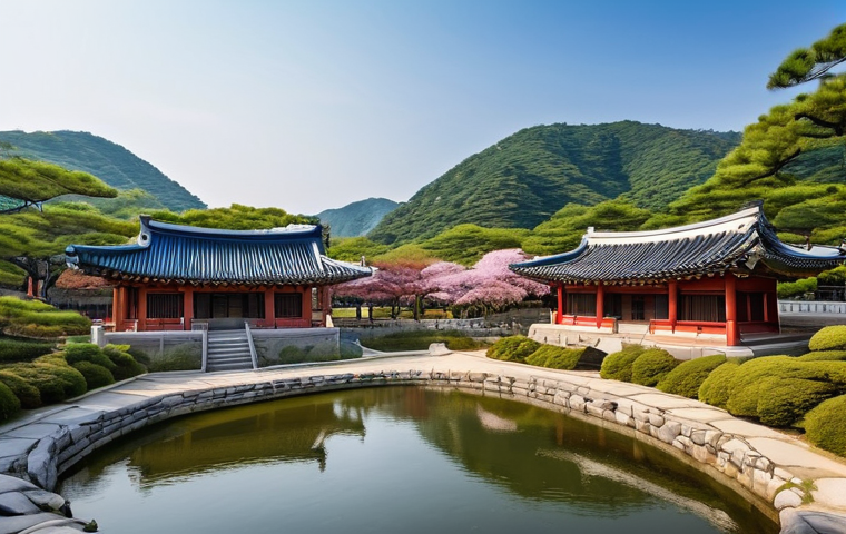 경남 산청 한방테마파크 - **Prompt 1: Serene Sancheong Oriental Medicine Theme Park Entrance**
    "A wide-angle, highly detai...