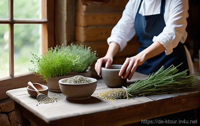 포천 허브아일랜드 체험 - **Prompt**: A vibrant and cozy personal herb garden flourishing on a charming urban balcony or a sun...