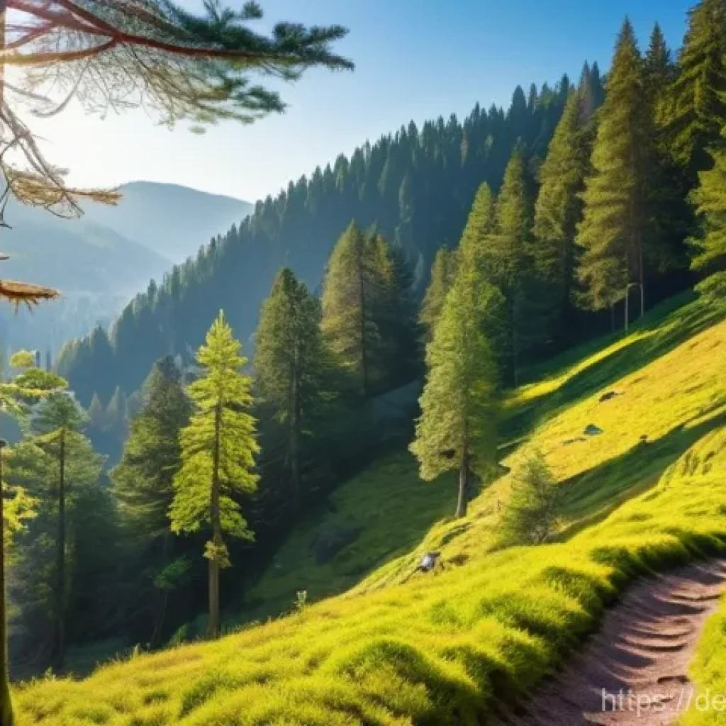 설악산 등산코스 추천 - **Prompt:** A vibrant, sun-drenched morning scene in the heart of the Black Forest. Dense, towering ...