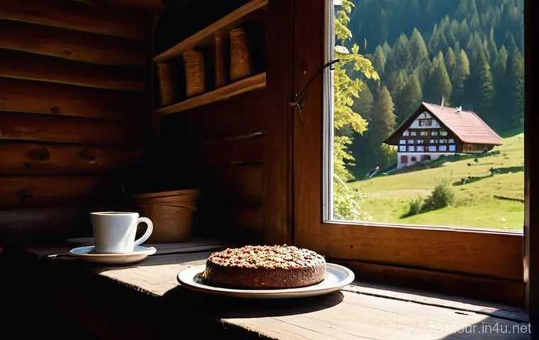 설악산 등산코스 추천 - **Prompt:** A vibrant, sun-drenched morning scene in the heart of the Black Forest. Dense, towering ...
