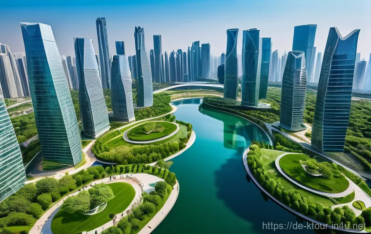 인천 송도 센트럴파크 - Prompt 1: Futuristic Urban Oasis** 인천 송도 센트럴파크 - Prompt 1: Futuristic Urban Oasis**