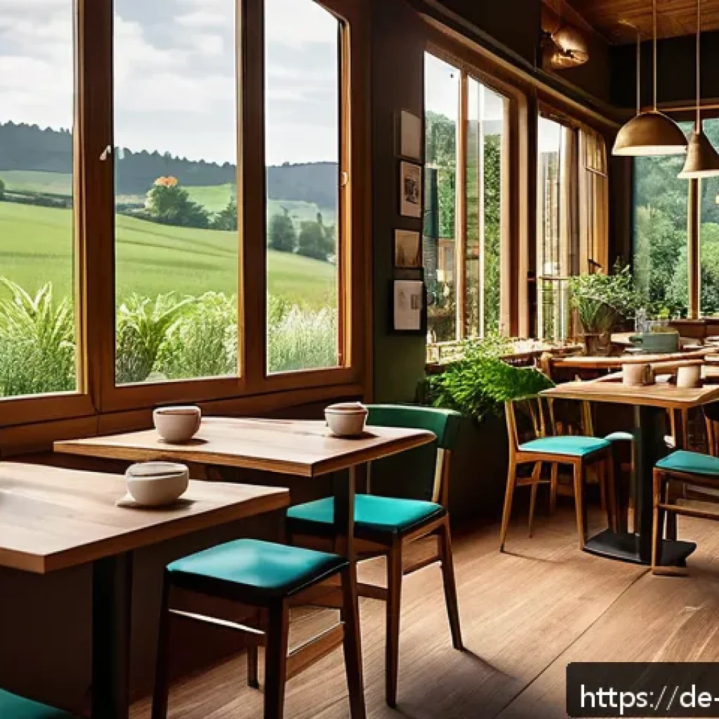 춘천 구봉산 카페거리 - A cozy café interior combining traditional warmth and modern design, featuring natural materials lik...