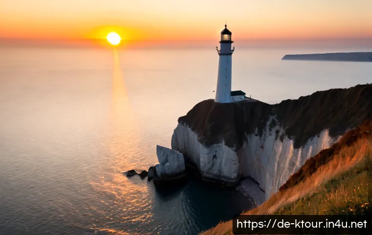 울산 간절곶 일출 - Photorealistic sunrise at Cape Arkona on Germany’s Baltic Sea coast, glowing orange sun emerging ove...
